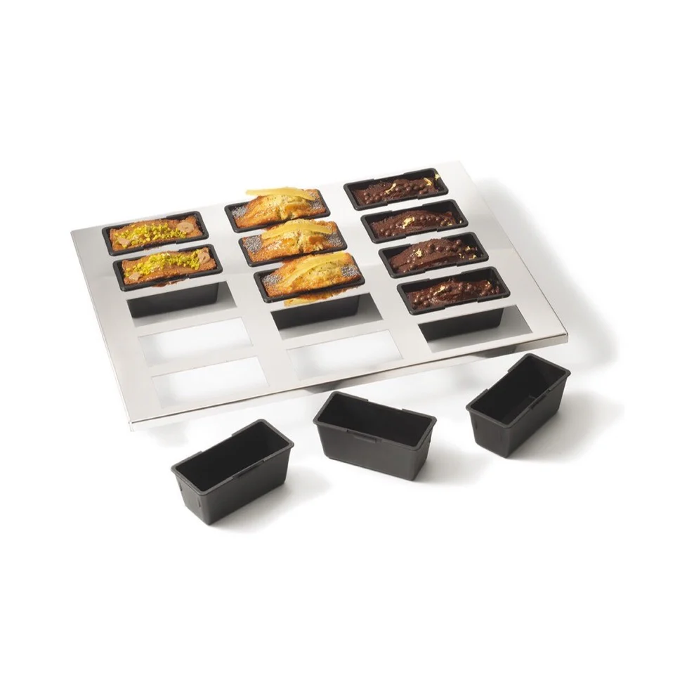 Exoglass Stainless Steel Tray 400x300 15 Loaf Cakes 9x4x4 cm