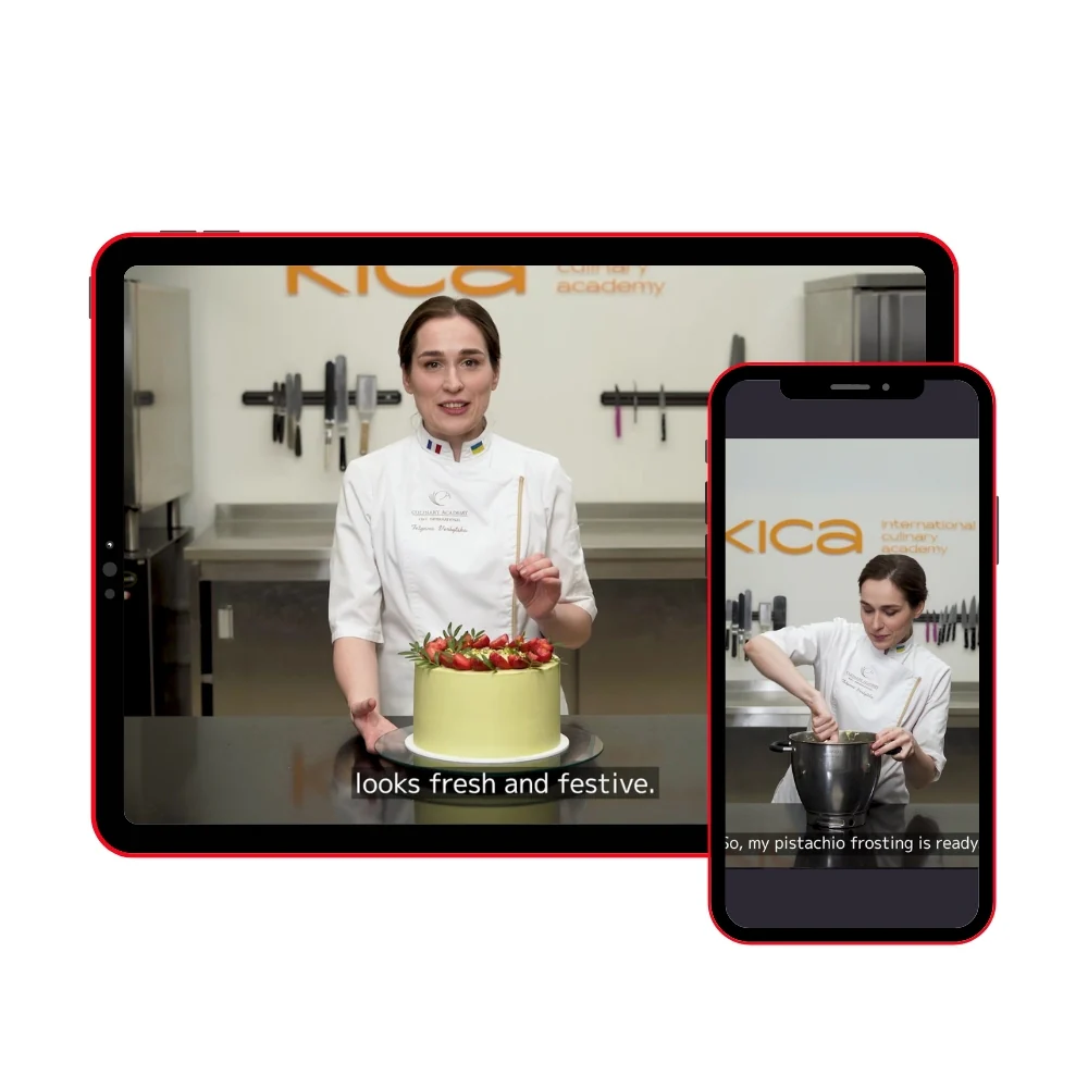Pistachio – Camembert and Wild Strawberry Honey Cake by Marusya Manko Video Class - Image 4